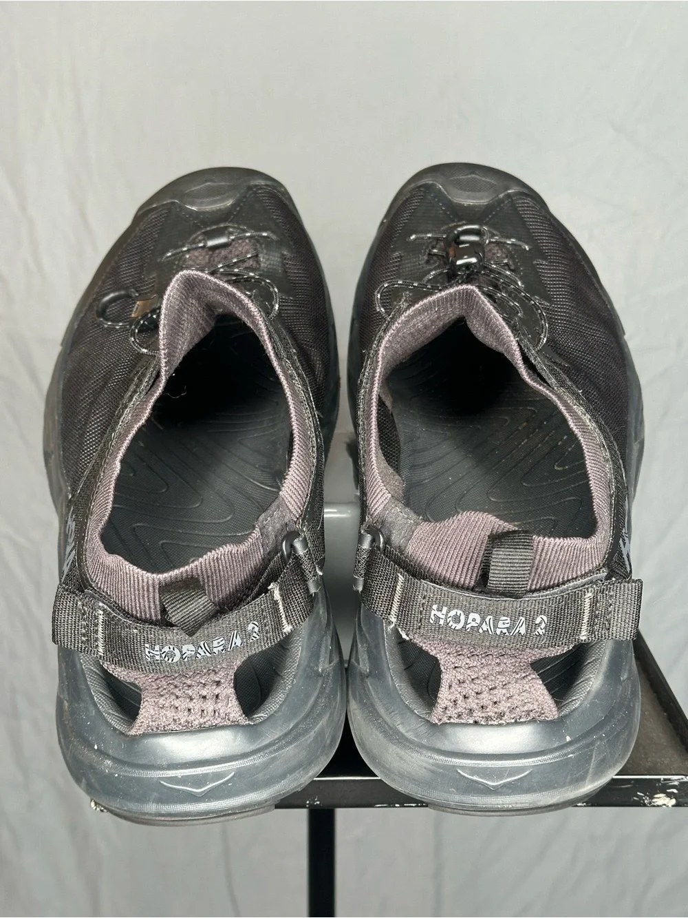 Hoka One One Shoes Men 11.5 Black Hopara 2 Hiking Sandal Outdoors Casual